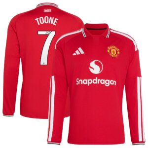 Manchester United adidas WSL Home Shirt 2026-27 - Long Sleeve with Toone 7 printing
