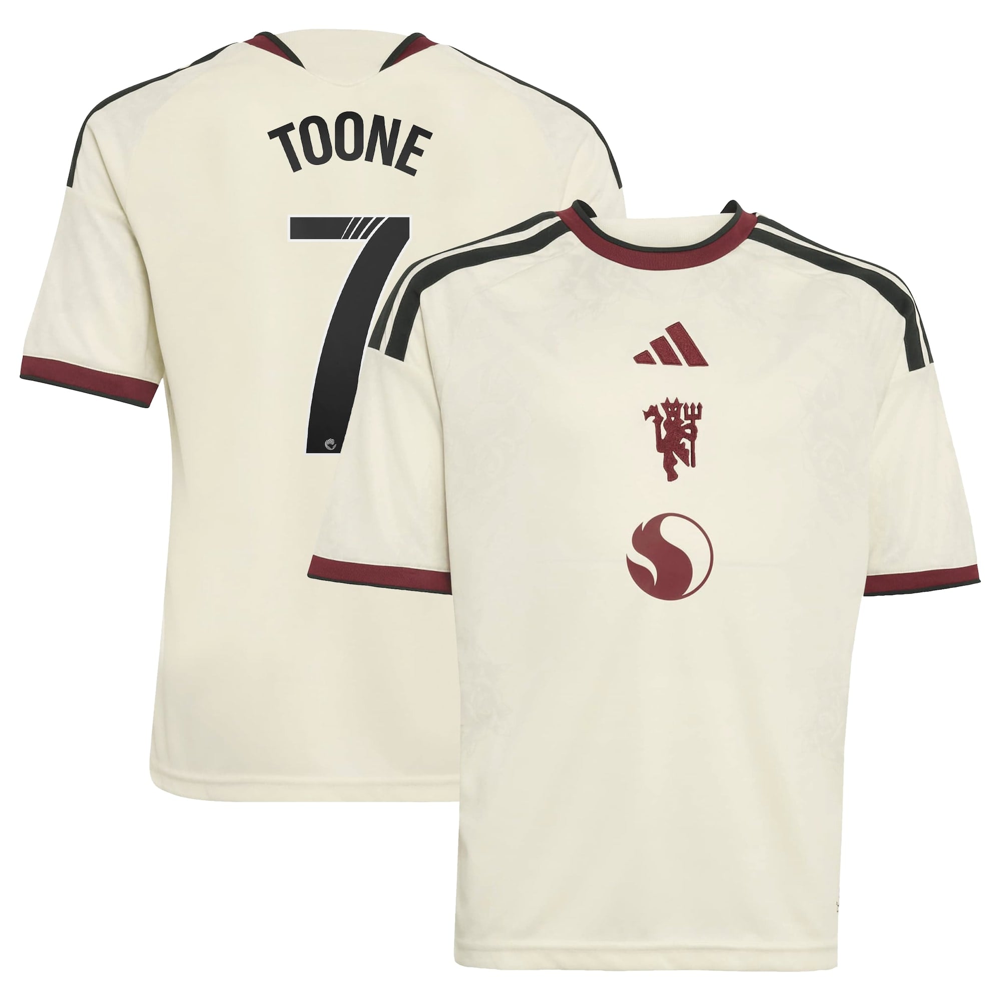 Manchester United adidas WSL Third Shirt 2026-27 - Kids with Toone 7 printing