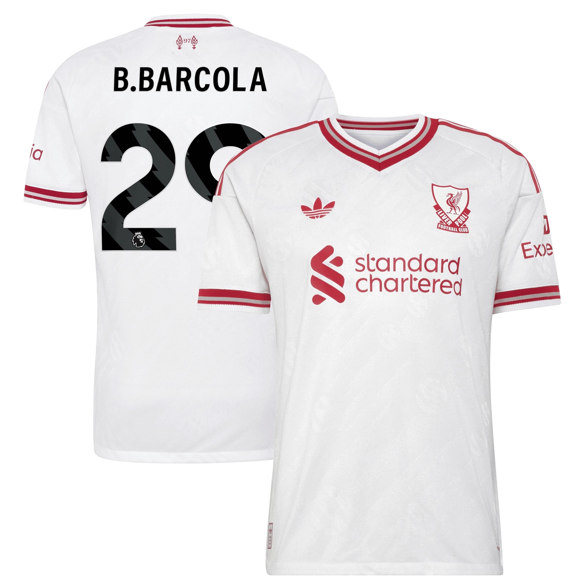 Liverpool adidas Away Authentic Shirt 2026-27 with B.Barcola 29 printing