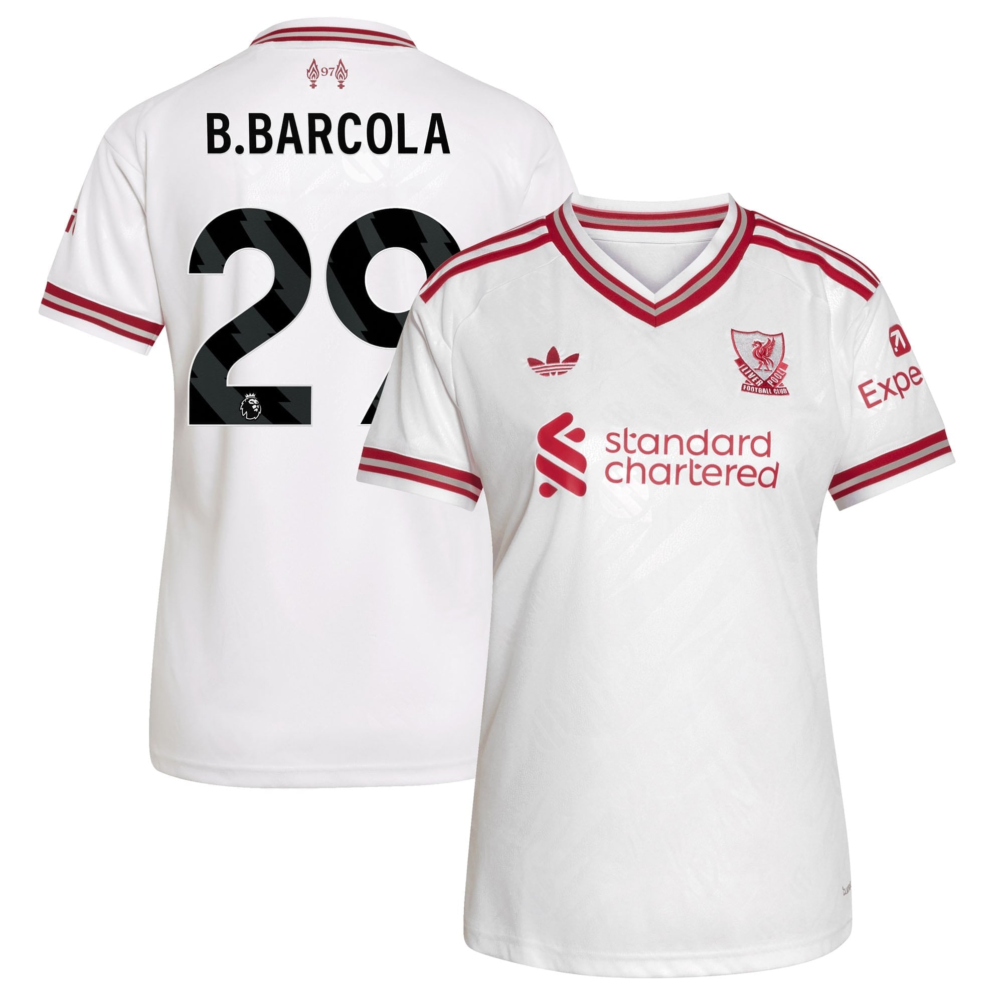 Liverpool adidas Away Shirt 2026-27 - Womens with B.Barcola 29 printing