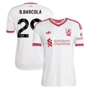 Liverpool adidas Away Shirt 2026-27 with B.Barcola 29 printing