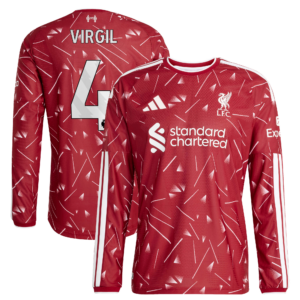 Liverpool adidas Home Authentic Shirt 2026-27 - Long sleeve with Virgil 4 printing