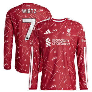 Liverpool adidas Home Authentic Shirt 2026-27 - Long sleeve with Wirtz 7 printing