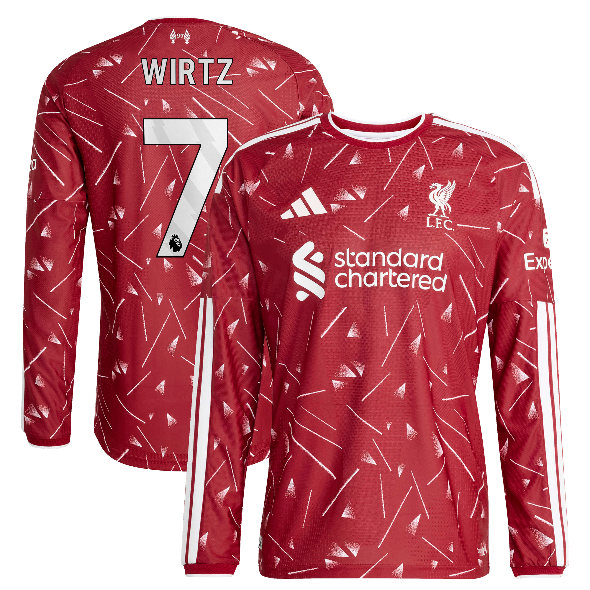 Liverpool adidas Home Authentic Shirt 2026-27 - Long sleeve with Wirtz 7 printing