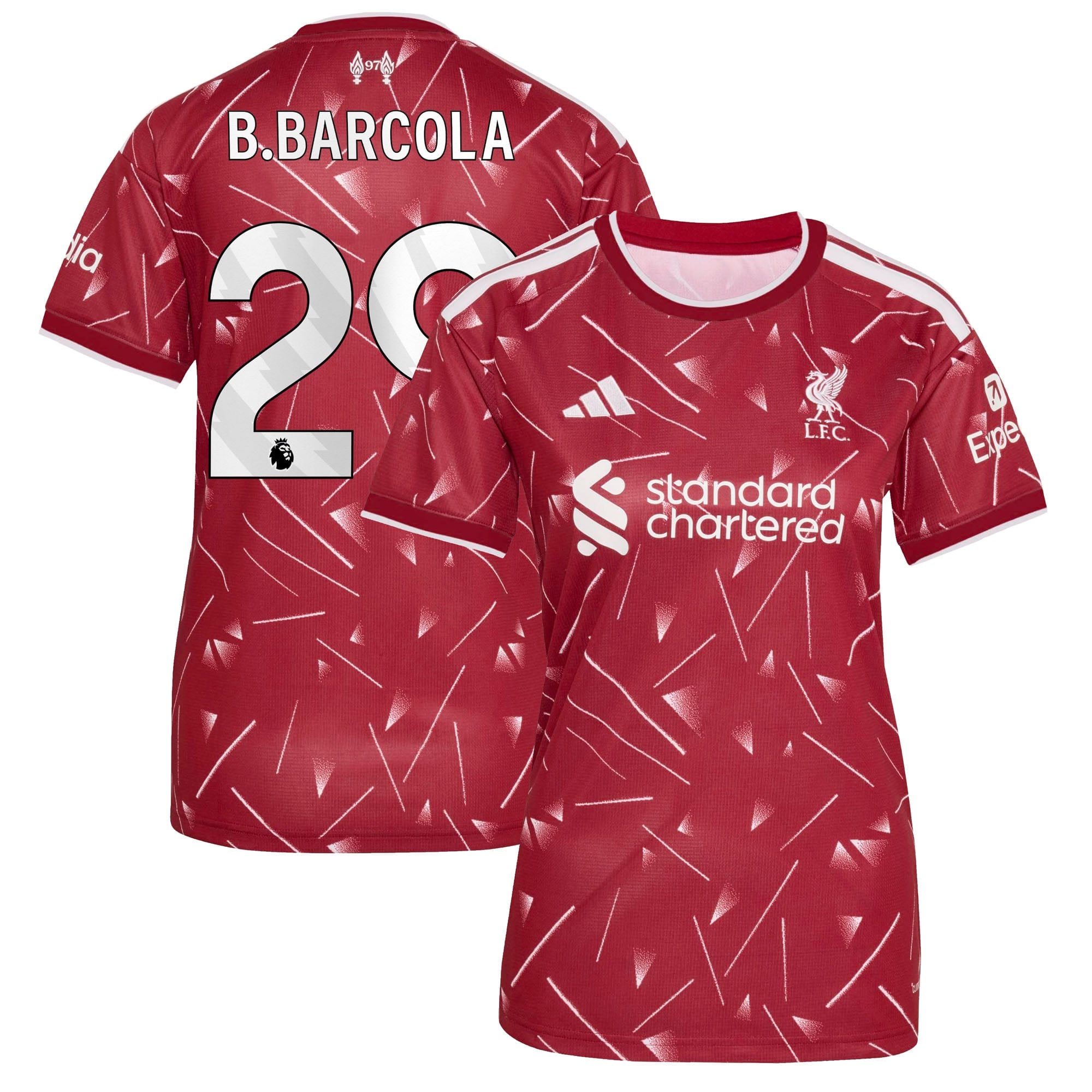 Liverpool adidas Home Shirt 2026-27 - Womens with B.Barcola 29 printing