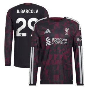 Liverpool adidas Third Authentic Shirt 2026-27 - Long Sleeve with B.Barcola 29 printing