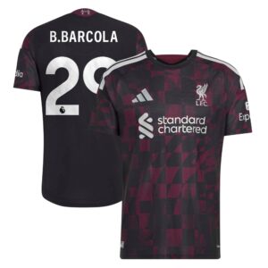 Liverpool adidas Third Authentic Shirt 2026-27 with B.Barcola 29 printing
