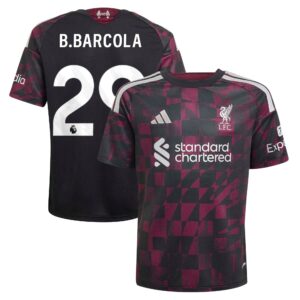 Liverpool adidas Third Shirt 2026-27 - Kids with B.Barcola 29 printing