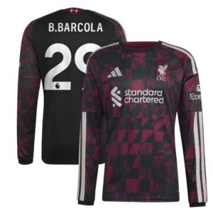 Liverpool adidas Third Shirt 2026-27 - Long Sleeve with B.Barcola 29 printing