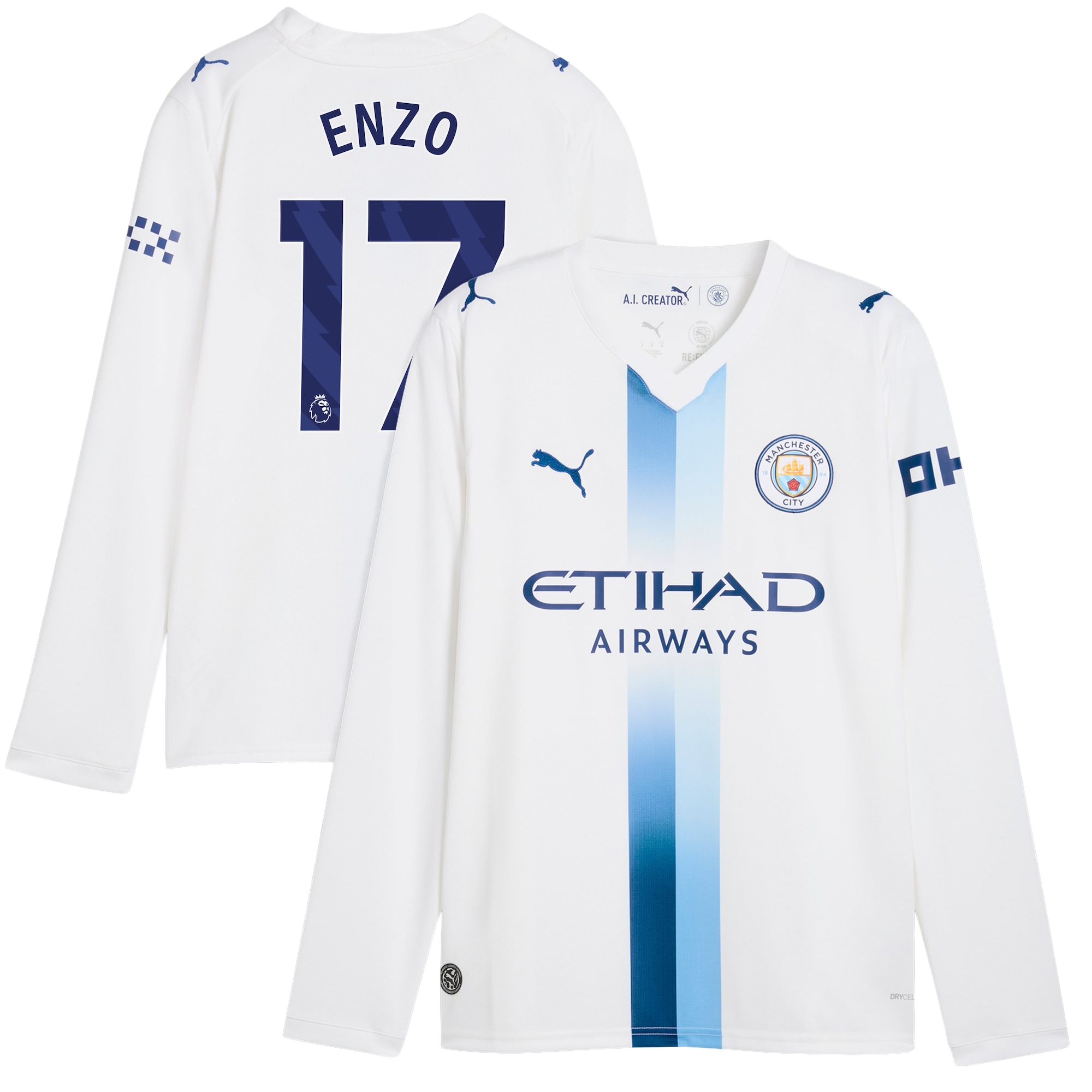 Manchester City Puma Third Shirt 2026-27 - Long Sleeve - Kids with Enzo 17 printing