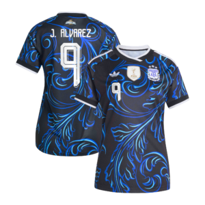 Argentina adidas Away Shirt 2026 - Womens with J. Alvarez 9 printing