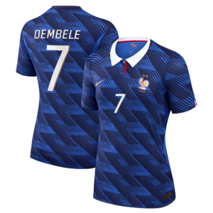 France Nike Home Aero-Fit Match Shirt 2026 - Womens with Dembele 7 printing