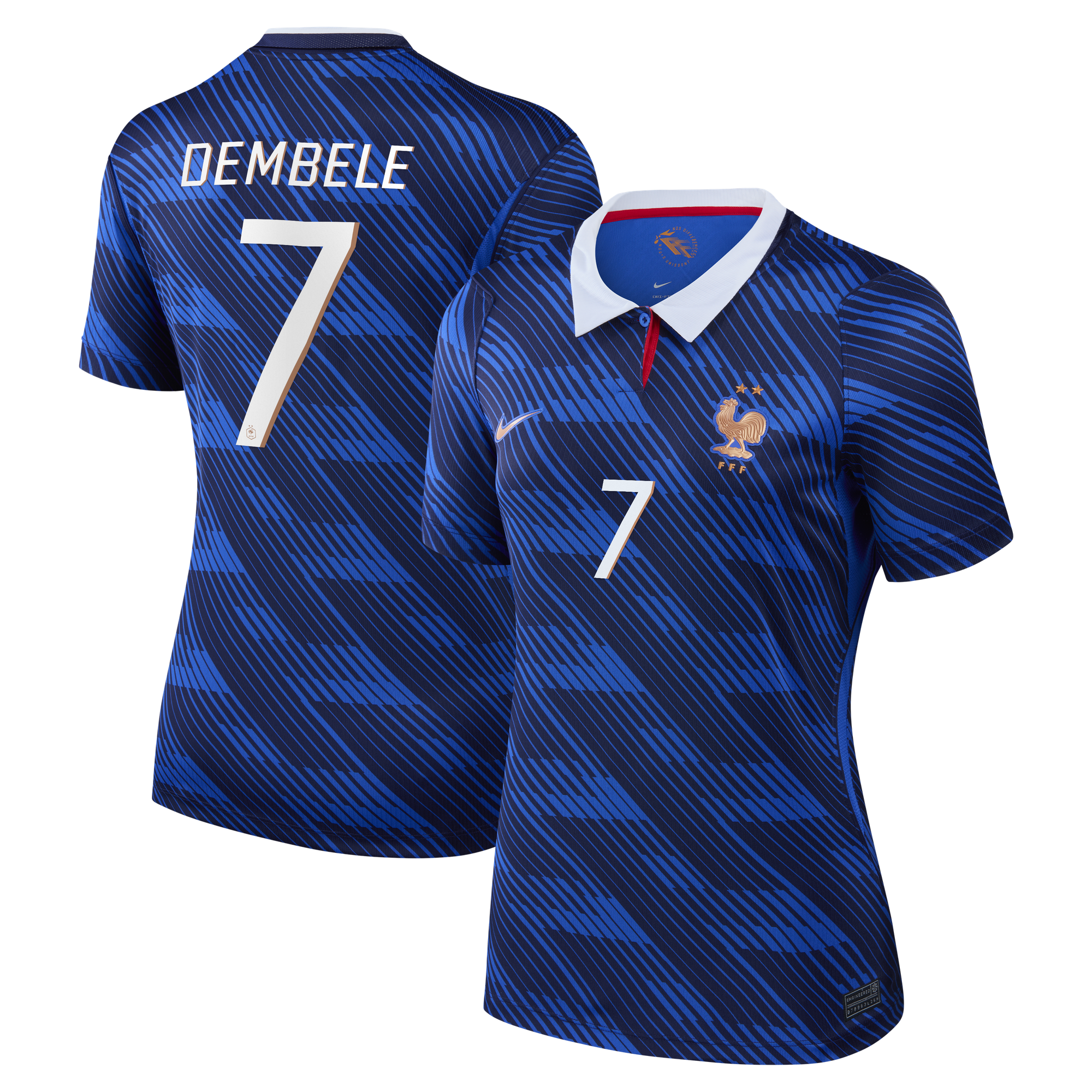 France Nike Home Stadium Shirt 2026 - Womens with Dembele 7 printing